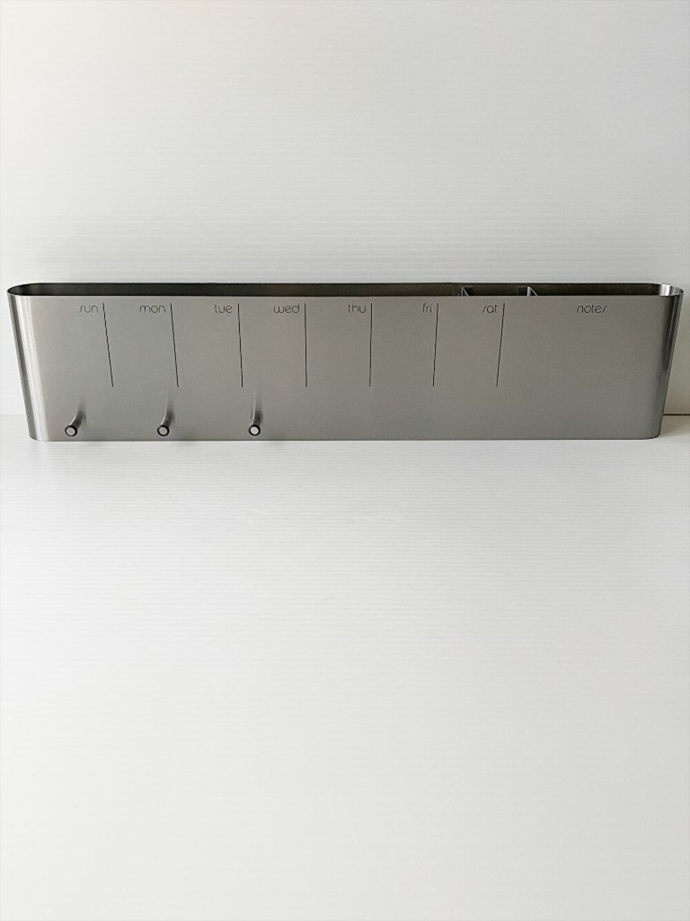 Three by Three Seattle Wall Command Center Stainless Steel Weekly Organizer